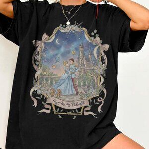 Coquette Disney Castle Cinderella Carriage Floral Graphic